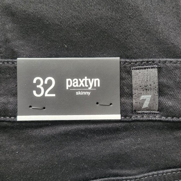 7 For All Mankind Paxtyn Comfort Luxe Skinny Jeans in Black Onyx Men's Size 32 - Picture 3 of 8
